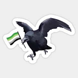 Aromantic Pride Crow Friend Sticker